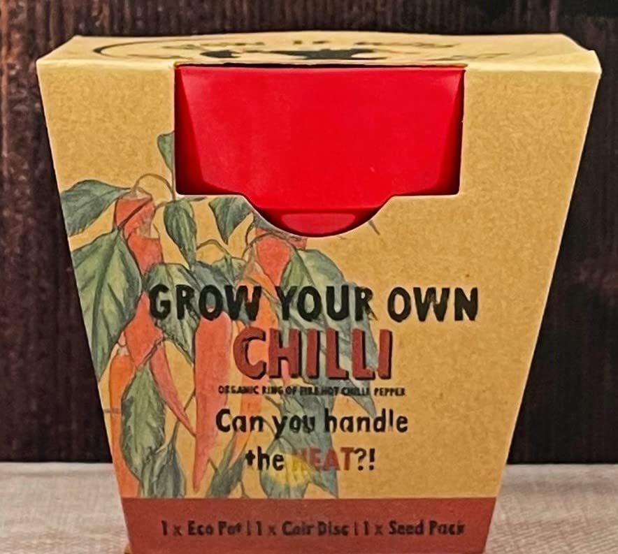 Grow Your Own Chilli Plant Seed Kit - Chillies Eco Growing Vegetable Planting Pack - Gardening Gardener Christmas Gift Present - Stocking Filler - Family Kids Children Forest School Activity