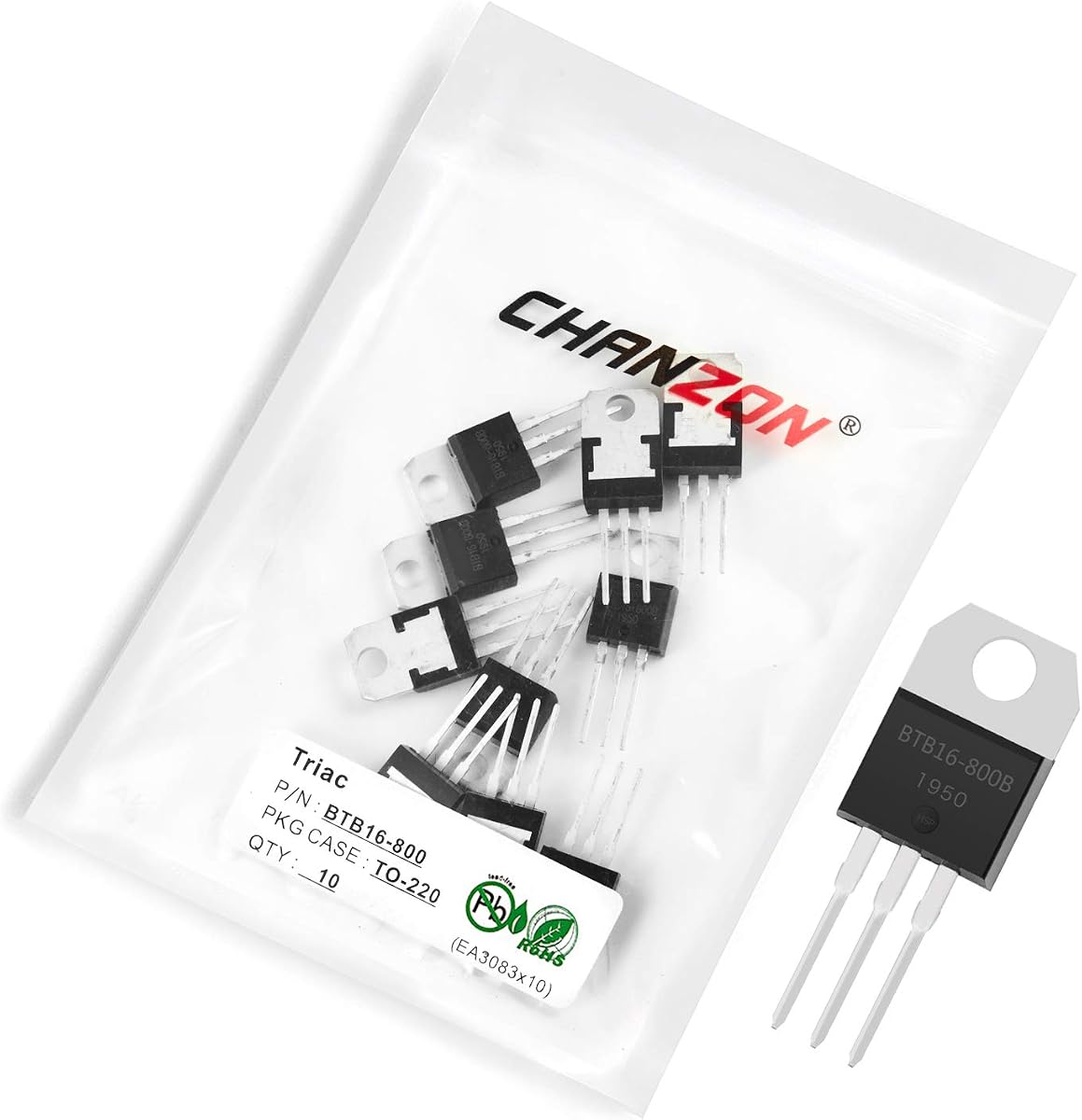 Chanzon 10pcs BTB16-800 TO-220 Bidirectional Triac