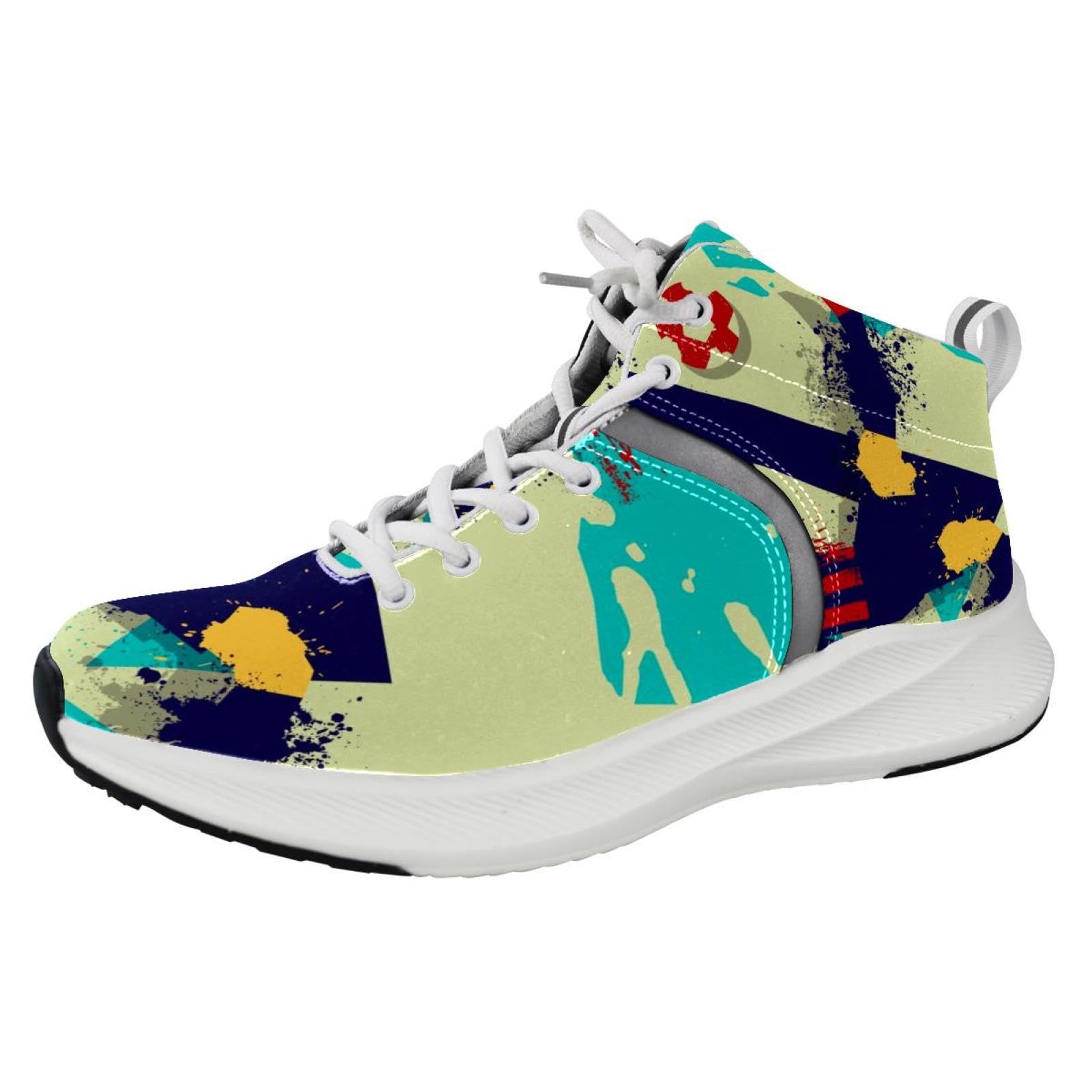 Men's Running Shoes Sneakers Abstract Soccer Player,Tennis Workout Walking Gym Athletic Shoes