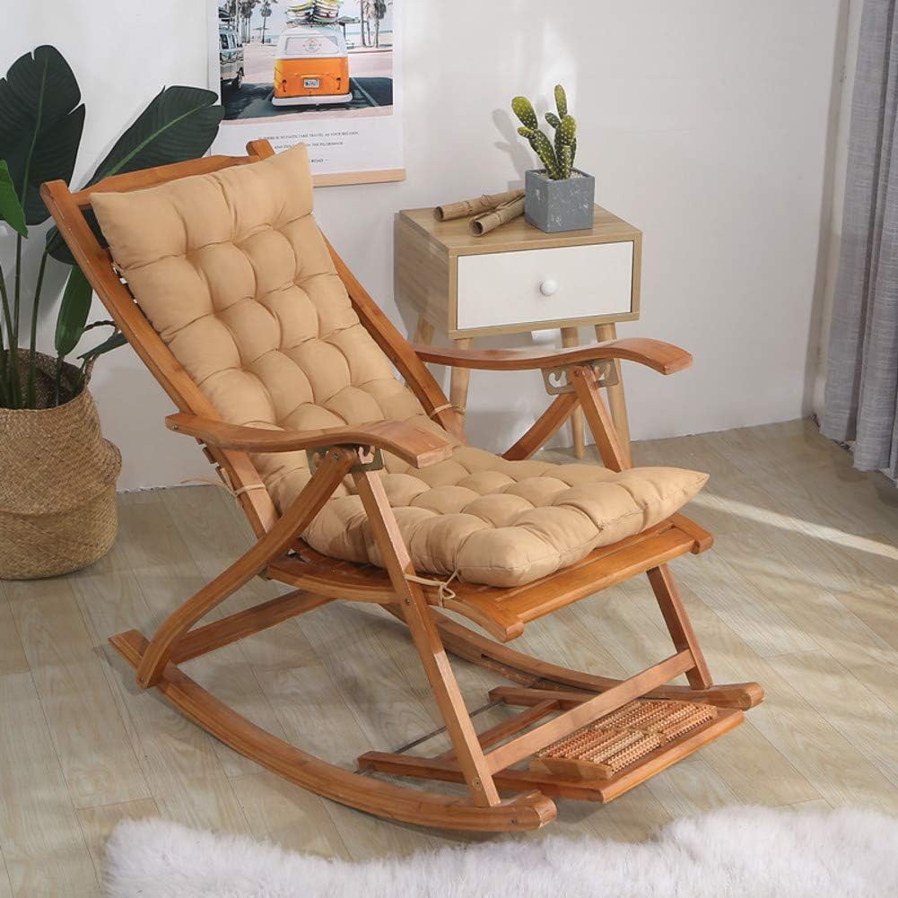LH&HWPatio High Seat Back Recliner Chair Cushion with Ties (16x43in)