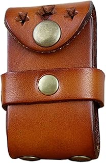 boshiho Mens Genuine Leather Fliptop Lighter Pouch Holder with Belt Loop