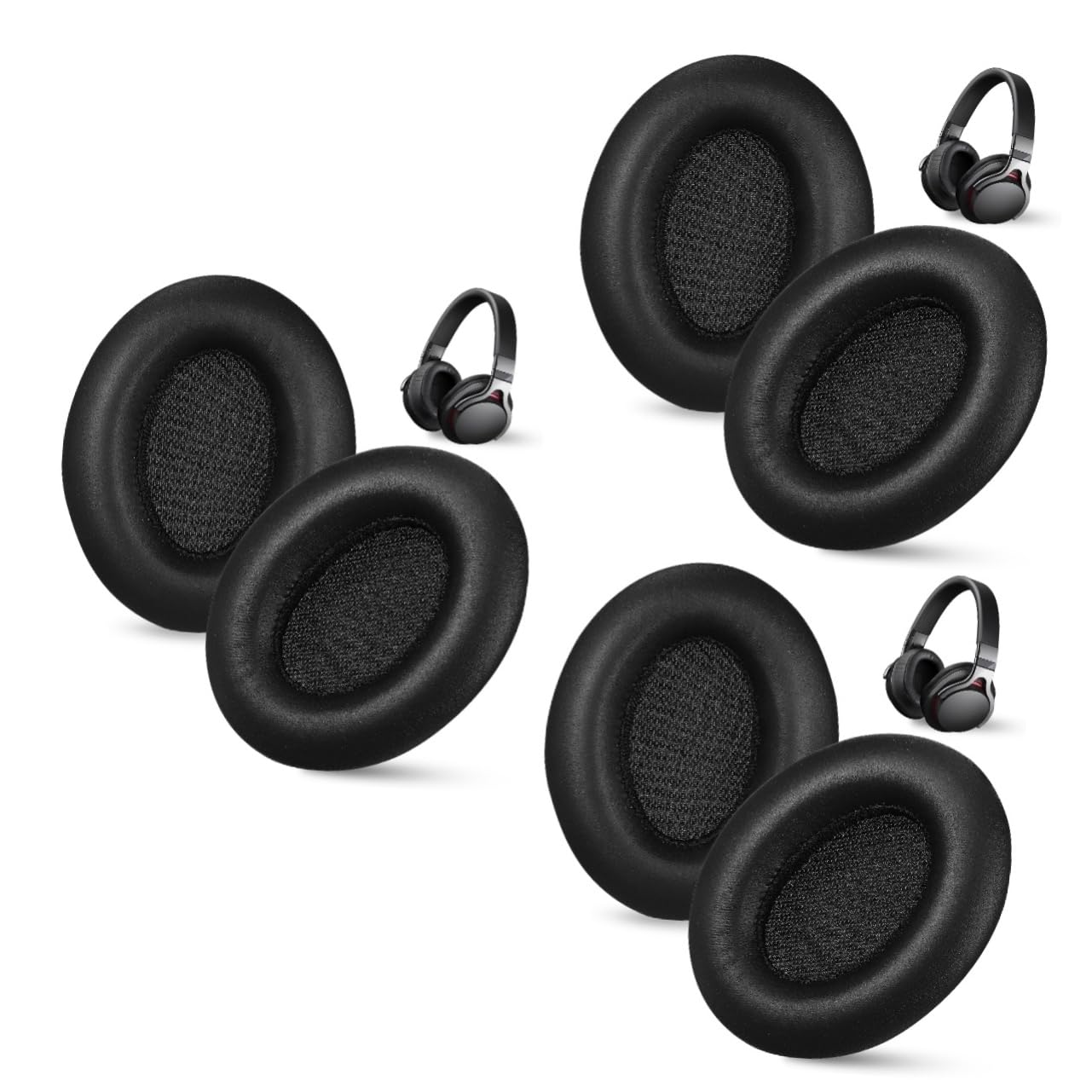 4 Paia Cuscinetti Auricolari Ricambio Compatibili con Cuffie Pad per Cuffie Ear Facile Installazione e Resistente Urti