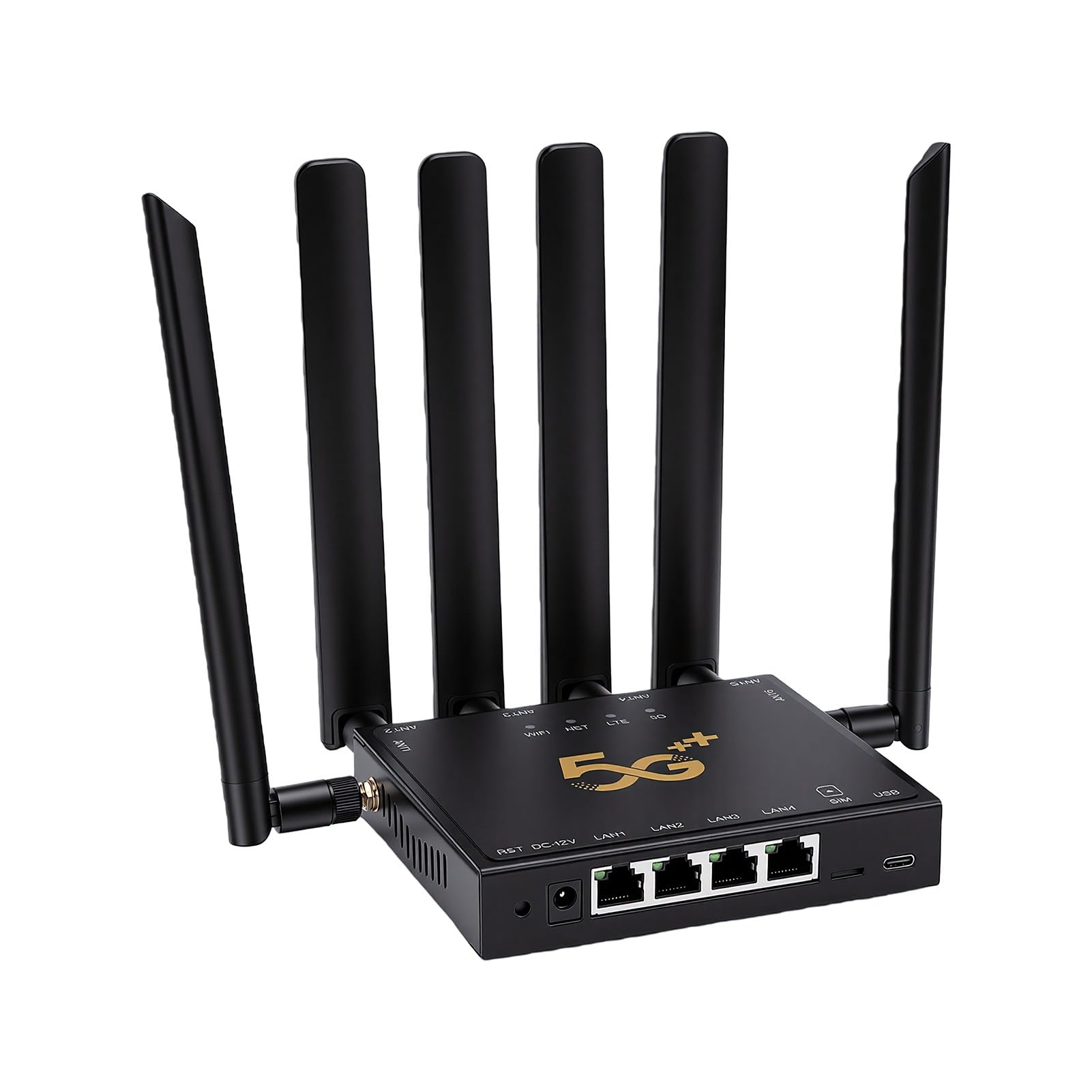 Ausla Router 5G Router Industriale per Schede SIM Wireless Dual Band con | Uscita Cablata Dual Mode Sa,Nsa, Gigabit Ethernet, Bande Simultanee 2,4g/5g, Protocollo 802.11ax, Custodia in Metallo, per