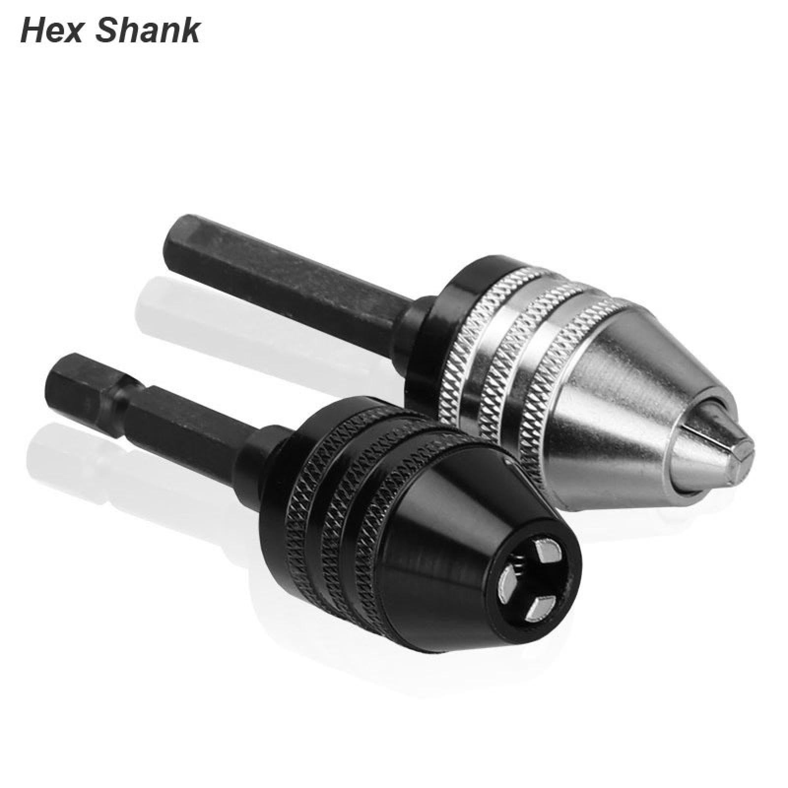 Mini mandrino autoserrante per punte da trapano elettriche, convertitore di pinza, estensione, adattatore per trapano, utensile di fissaggio, attacco esagonale da 1/4" (esagonale nero da 0,3 a 6,5)