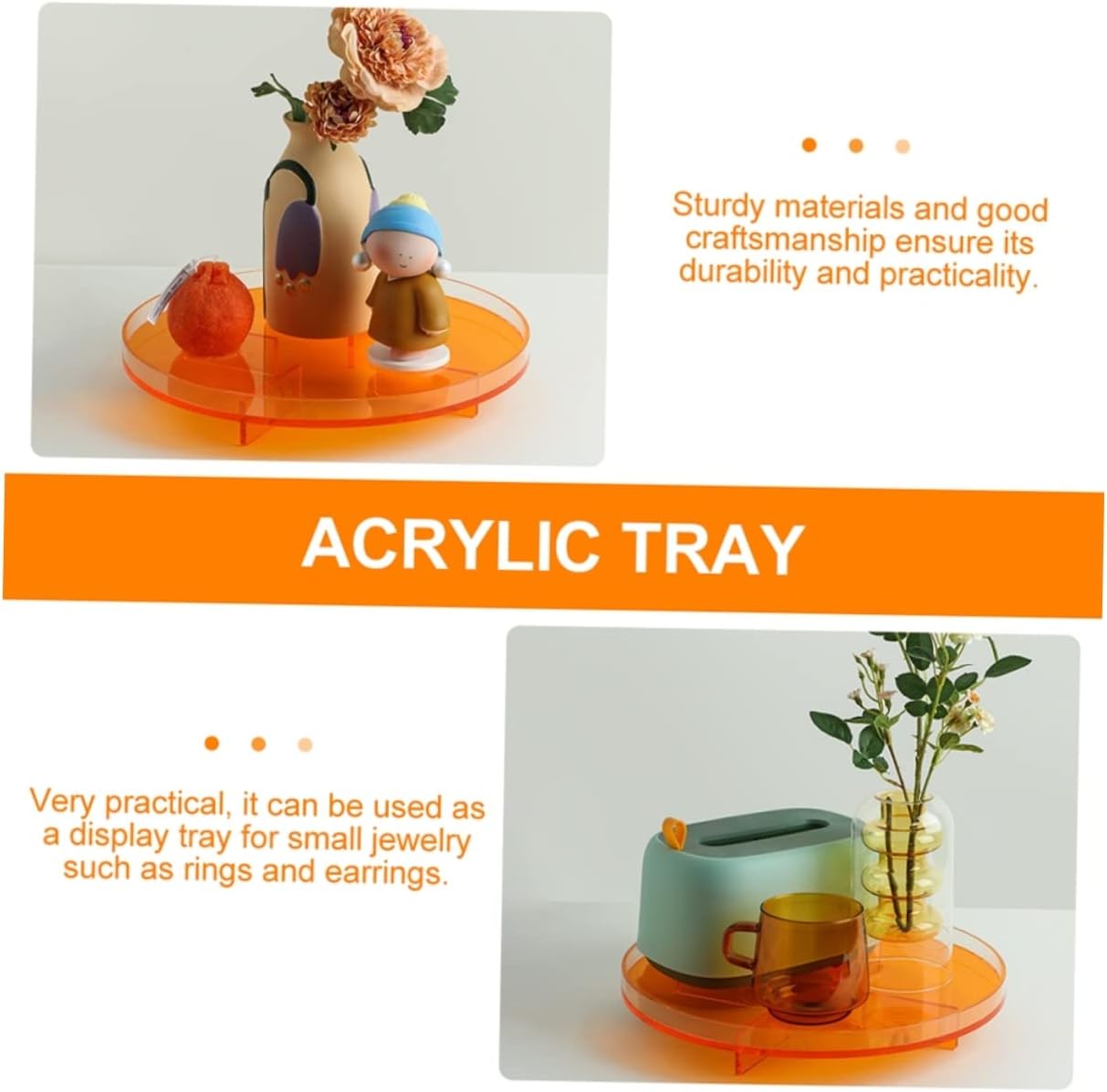 BESPORTBLE Fashion Decorative Tray for Jewelry Display Chic Earrings Organizer and Photography Prop for Home Office and Events Design