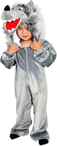Miniatura 4 de Fantasy World Disfraz de lobo de Halloween, para niños pequeños, niños, niñas, chicos, disfraz de lobo de almacén, disfraz de perro, traje de animal