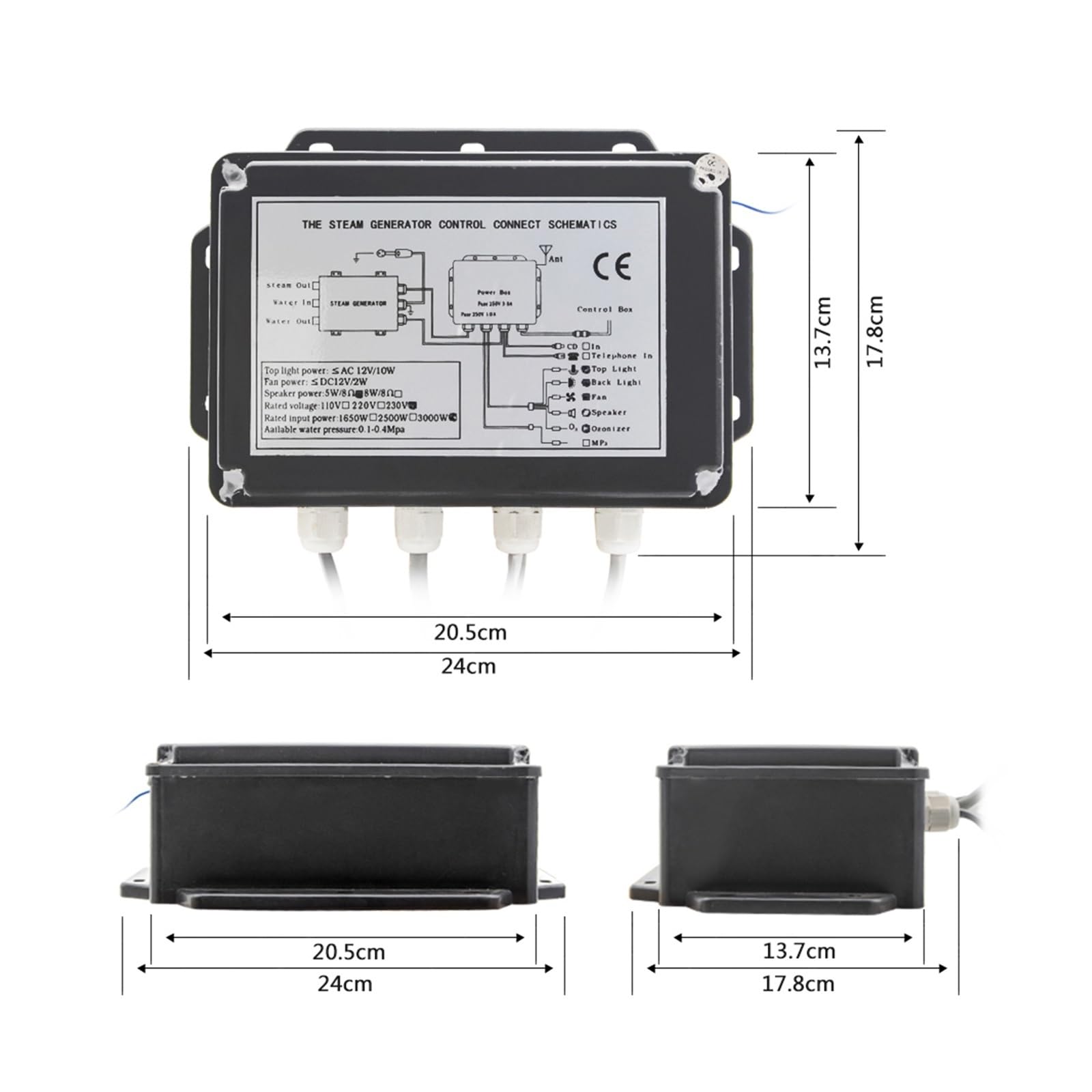 Mini macchina for sauna a e montata a parete da 3KW, kit di accessori for bagno turco con doccia display LCD for controller for for telefono,Altamente Efficiente | VS-9007W-3KW-1-BP