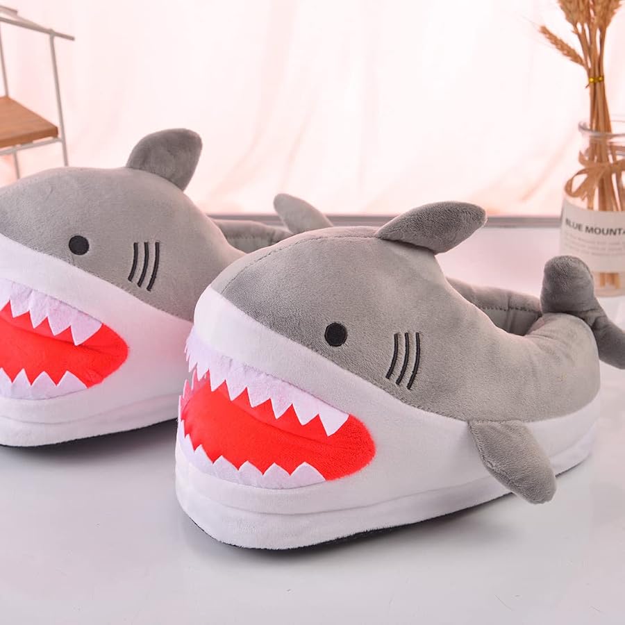 Aimeely Plush Shark House Slippers - Super Cute & Warm Unisex Clog Slippers
