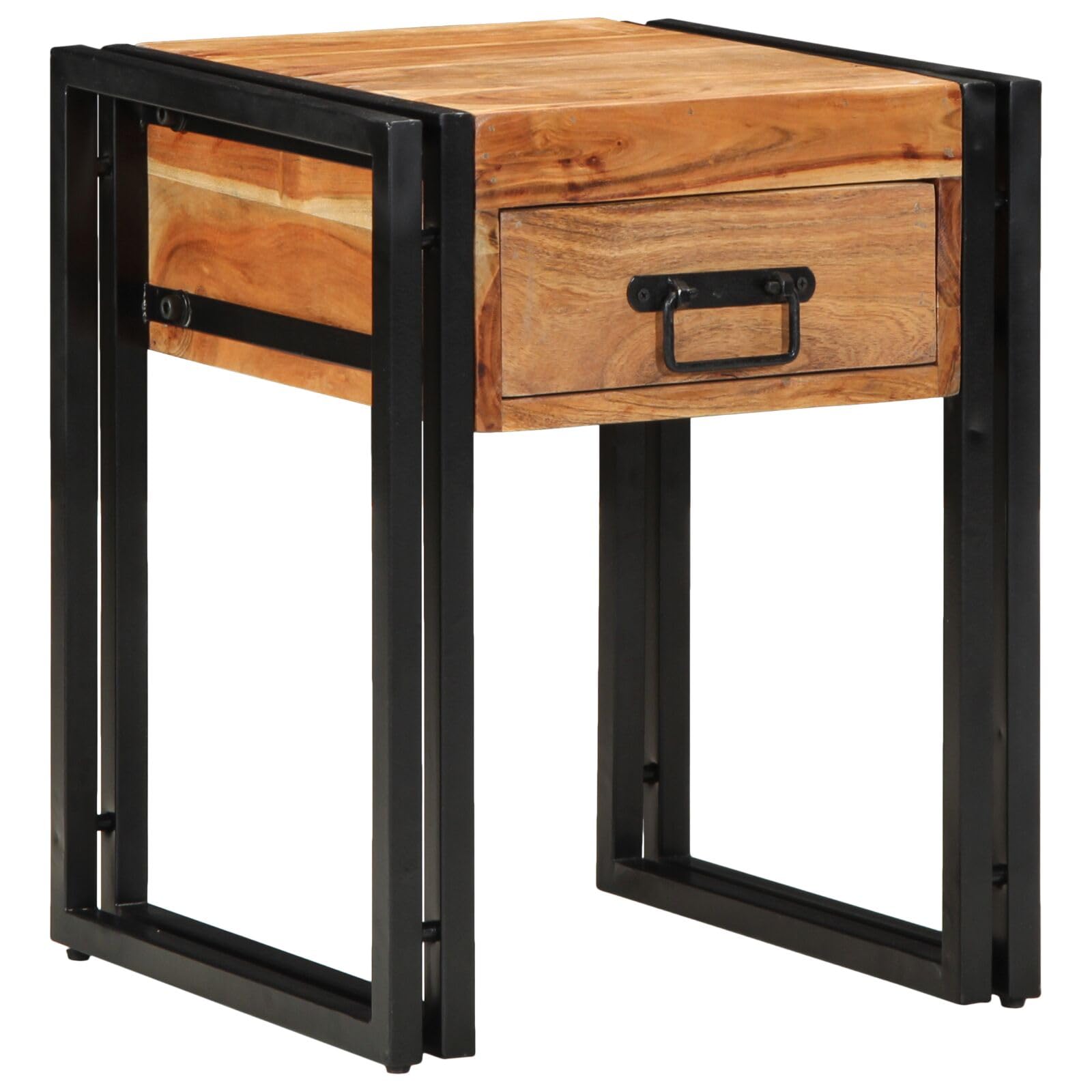 SXZenSpace 4016714 Side Table 40x40x50 cm Solid Wood Acacia - Modern Nightstand End for Home Bedroom Living Room Easy Assembly Hallway Coffee