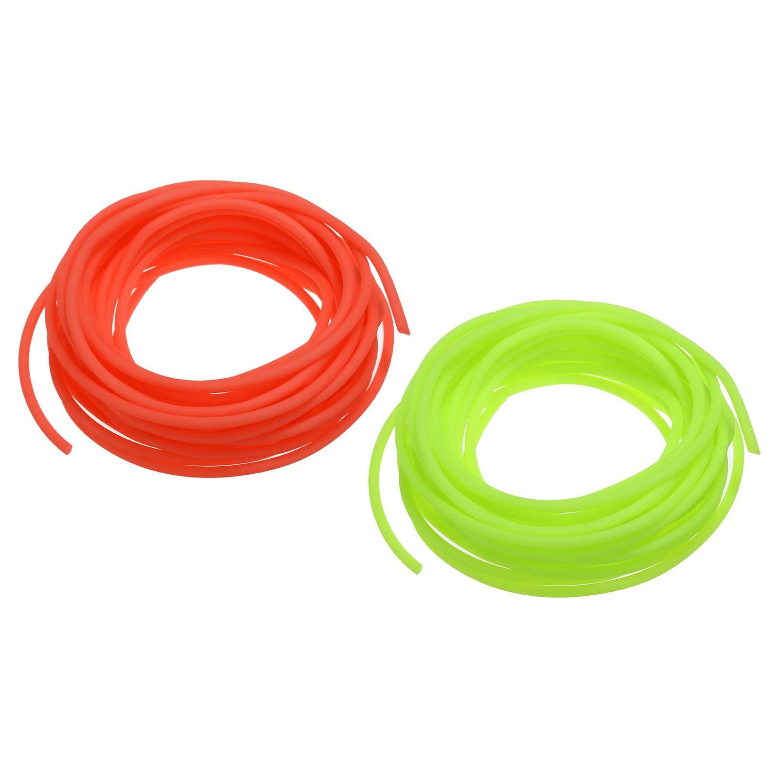 PATIKIL Rubber Cord Tube, 16ft Silicone Hollow Tubing 1/8" OD 1/16" ID for DIY Craft Beading Necklaces Bracelet Green-yellow/Orange-red