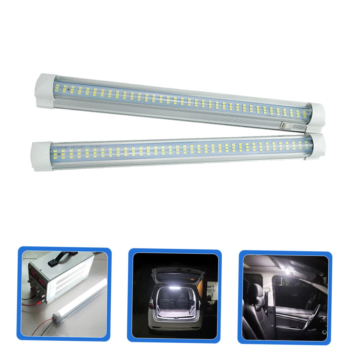 SOESFOUFU 2 Pack 108 Led Car Interior Light Bar 12v Dc Triple Rows Low Heat Easy Installation for Rv Trucks Bikes