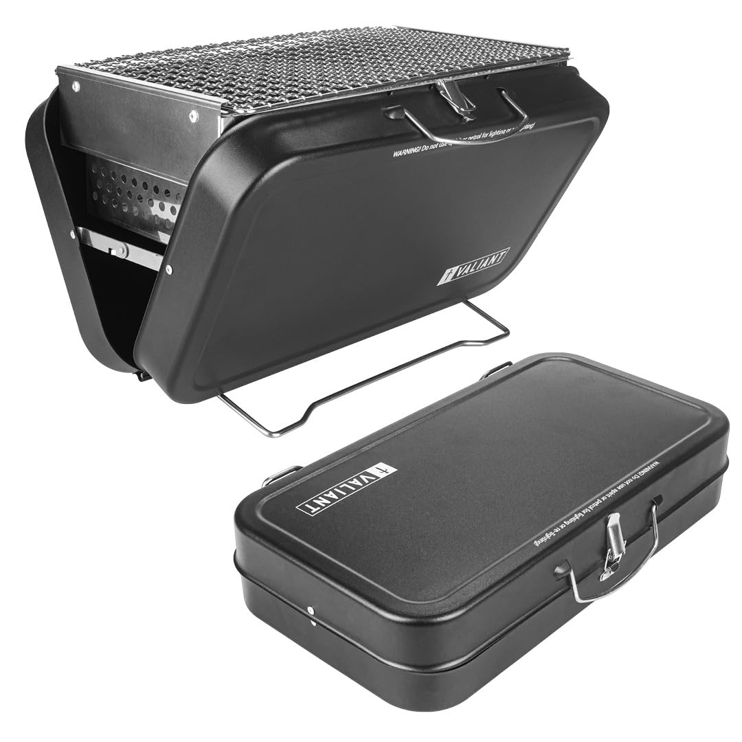Valiant Portable Folding Picnic and Camping BBQ - Black