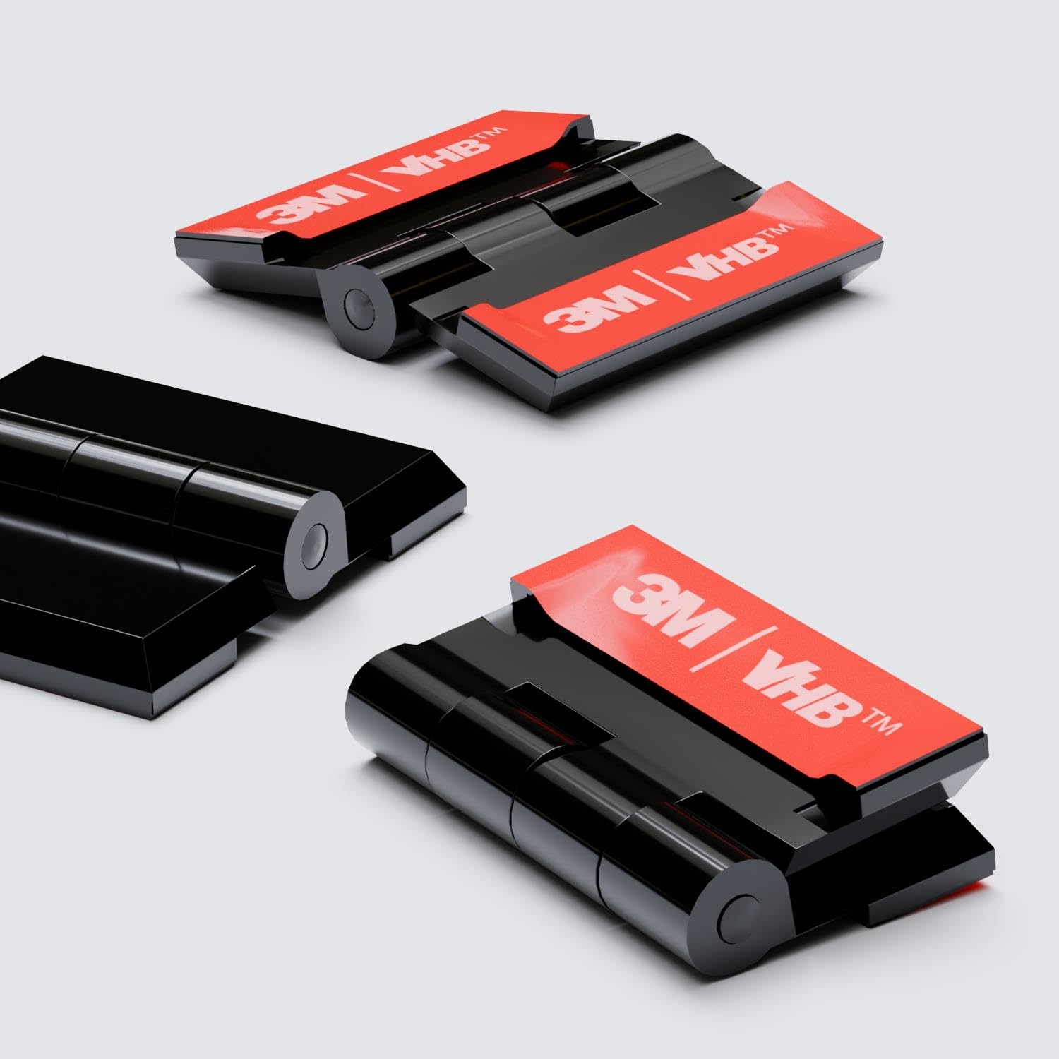 10 x Black Acrylic Hinges, No glue required, Self Adhesive, Black Plastic Acrylic 32mm -10 Pack-, (1 17/64 in)