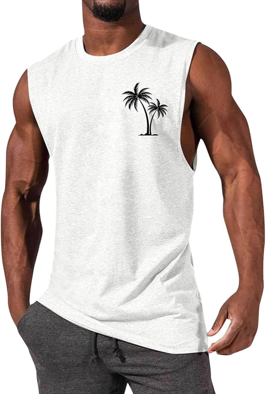 Ymosrh Men's Undershirts Tank Top Workout Muscle Tank Shirts Gym Fitness Bodybuilding Sleeveless T-Shirt Tank Tops, M-4XL