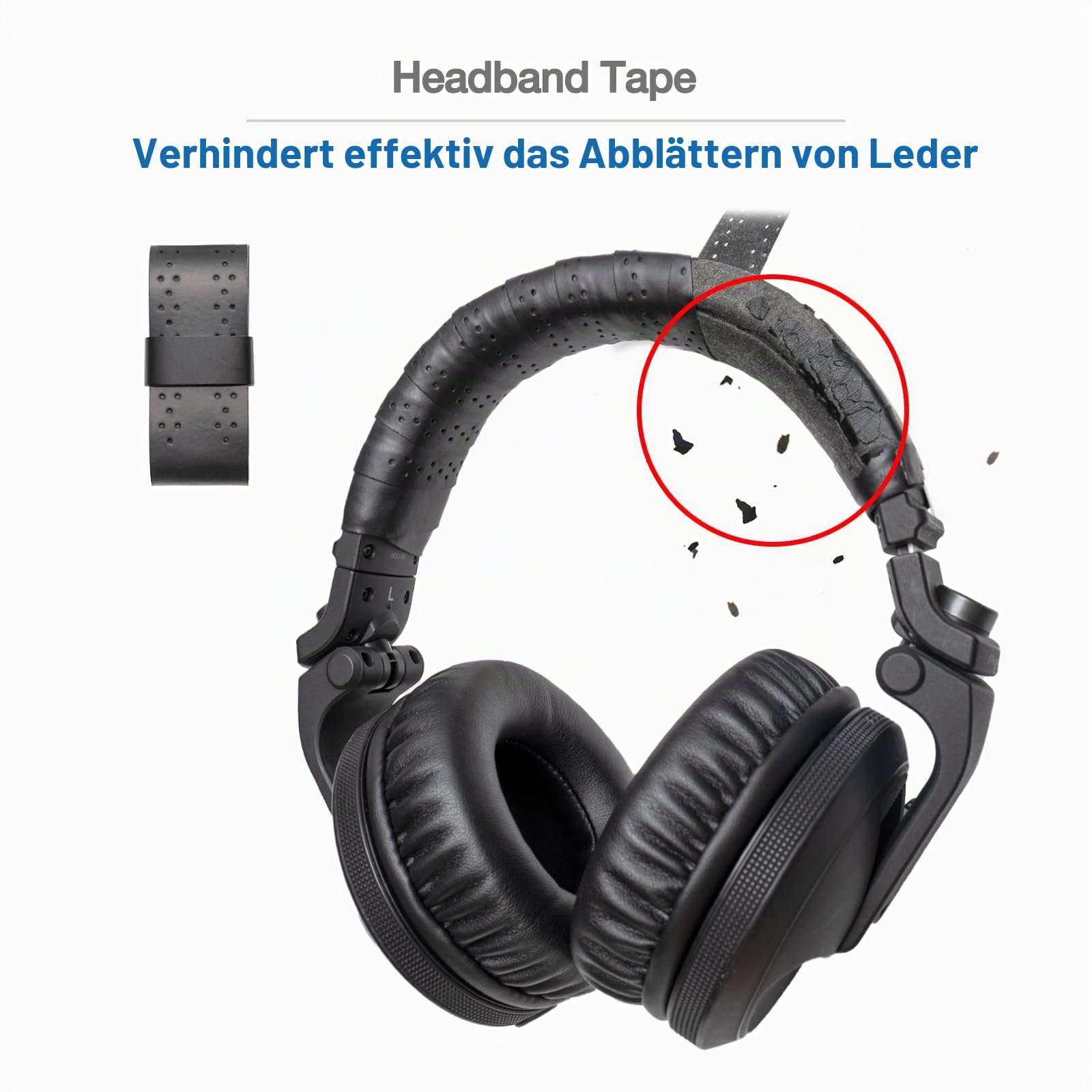 HDJ Kopfbandkissen, Ersatzbezug – kompatibel mit Pioneer HDJ-X5 X5BT X7 X7BT X7S X10 HDJ1000 HDJ1500 HDJ2000 DJ-Kopfhörern – Kopfbandschutz (schwarz)