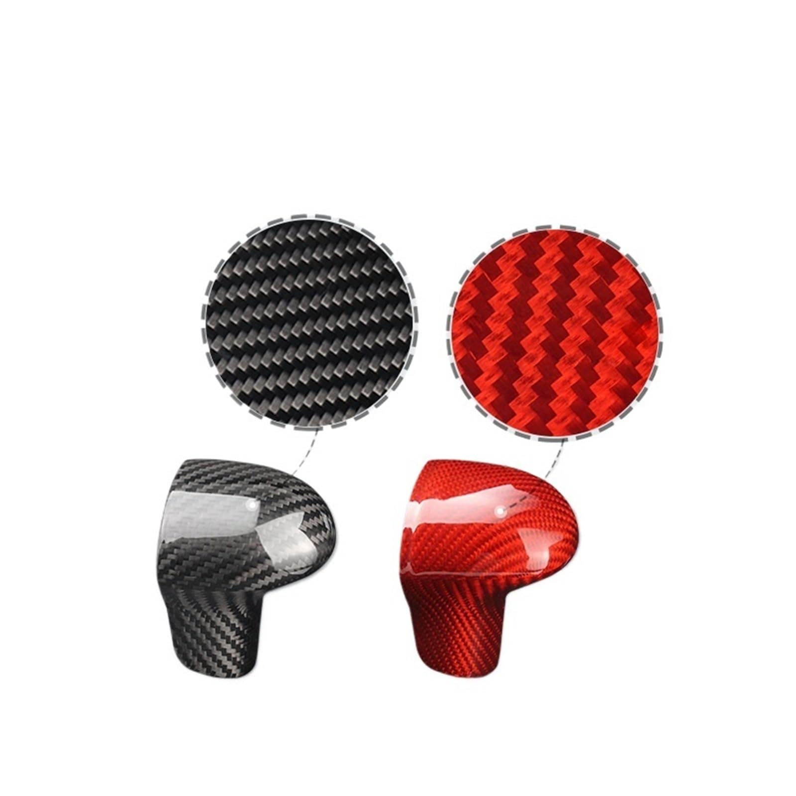 Zyhozgjbg Red Compatible For Audi A4l A5 Q5 A6l Q7 Carbon Fiber Shift Knob Cover