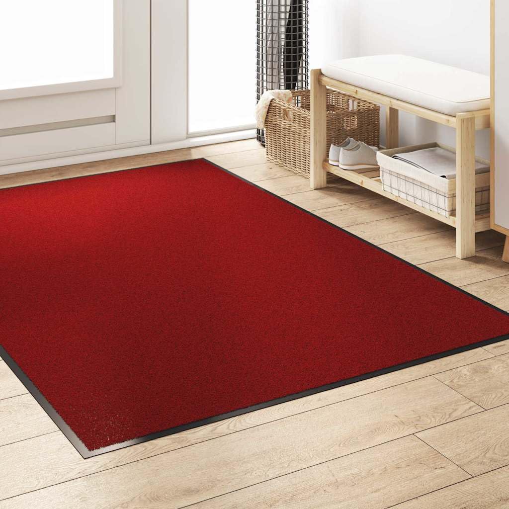 Fußmatte Rot Schwarz 120 x 180 cm 100 Prozent Polyamid Schmutzfang Vorleger für Eingang Flur Terrasse Balkon drinnen draußen robuste Saugfähigkeit