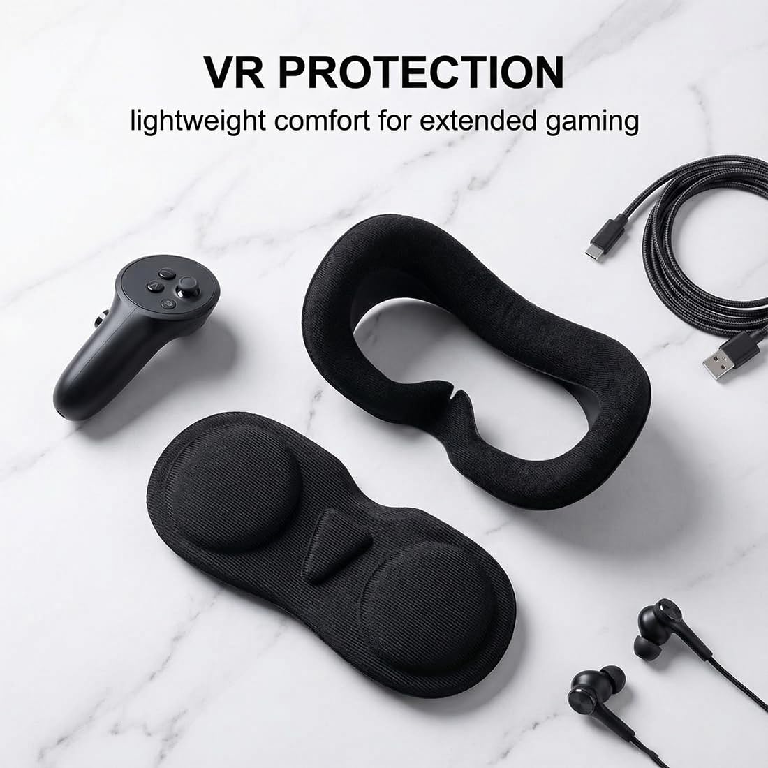 2 Pcs Protezione Obiettivo VR Copertura Lenti Accessori in Spugna (Compatibile con Mta 3/Met 3s) (Nero)