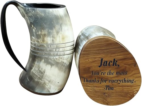 Unique Custom Buffalo Horn Mug Personalized Gift