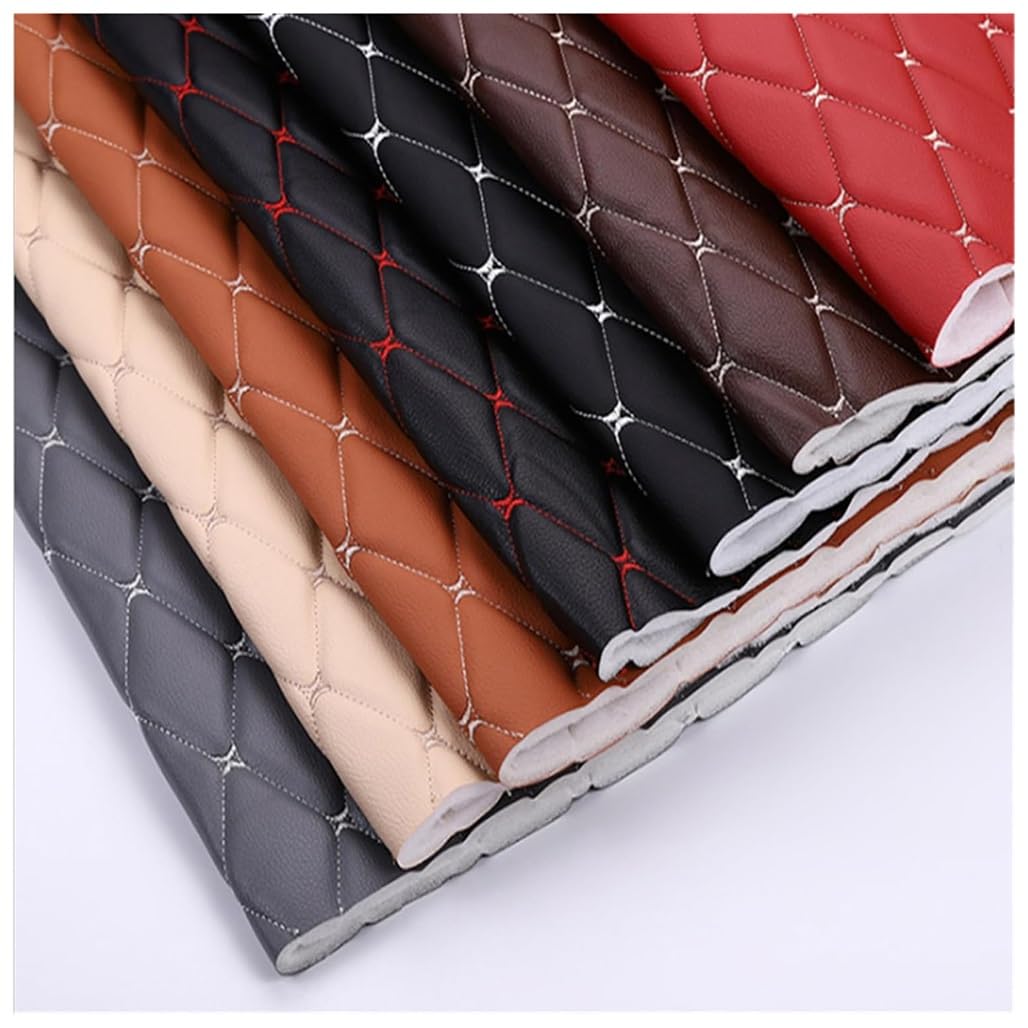 PU Cuero Artificial, Tela De Polipiel Para Tapizar, Cojines, Muebles - Tapicería - Retal De 100 Cm LargoX160Cm Ancho(Red,1.6X5m)