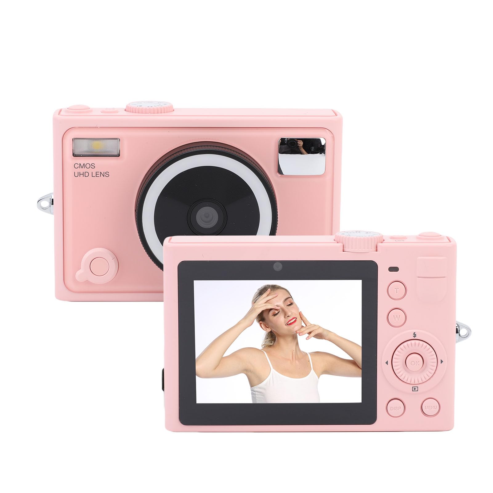 5K Digital Camera for Photography, 64MP Front and Rear Dual Cameras Vlogging Camera for Video with 2.8" Touchscreen, Fill Light (Roseate)-picture-12