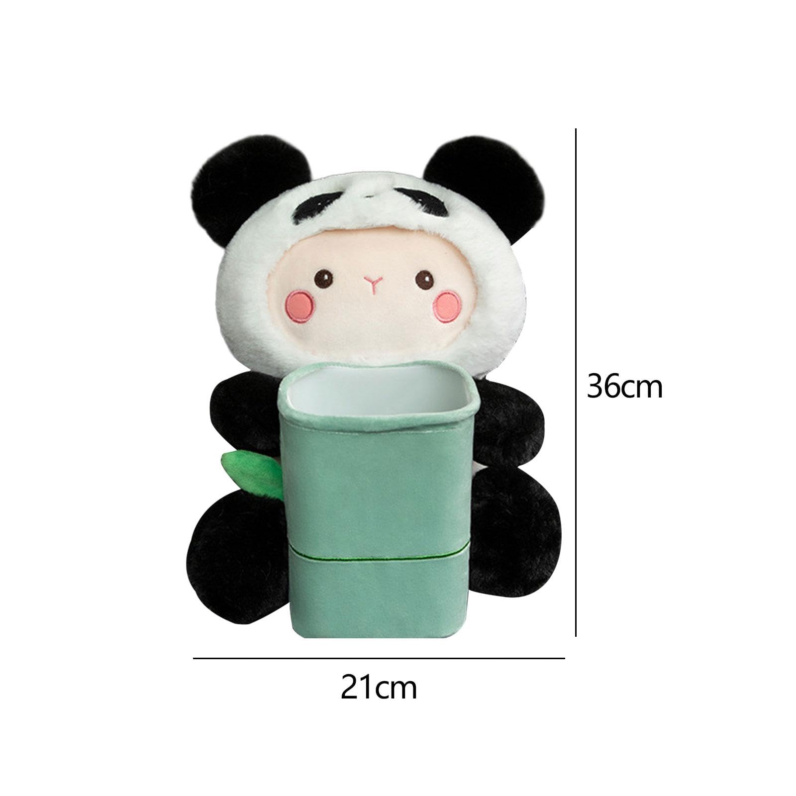 Panda Car Tissue Box Cover & Trash Bin - Cute Automotive Organizer, Plush Material, For Car Seats, Desk, Or Home