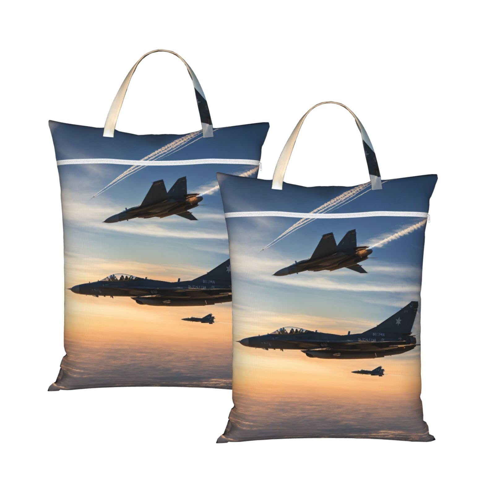 Aircraft Fighter Jets Print Travel Laundry Bag Foldable Lightweight Camping Beach Dorm Weekend Getaways