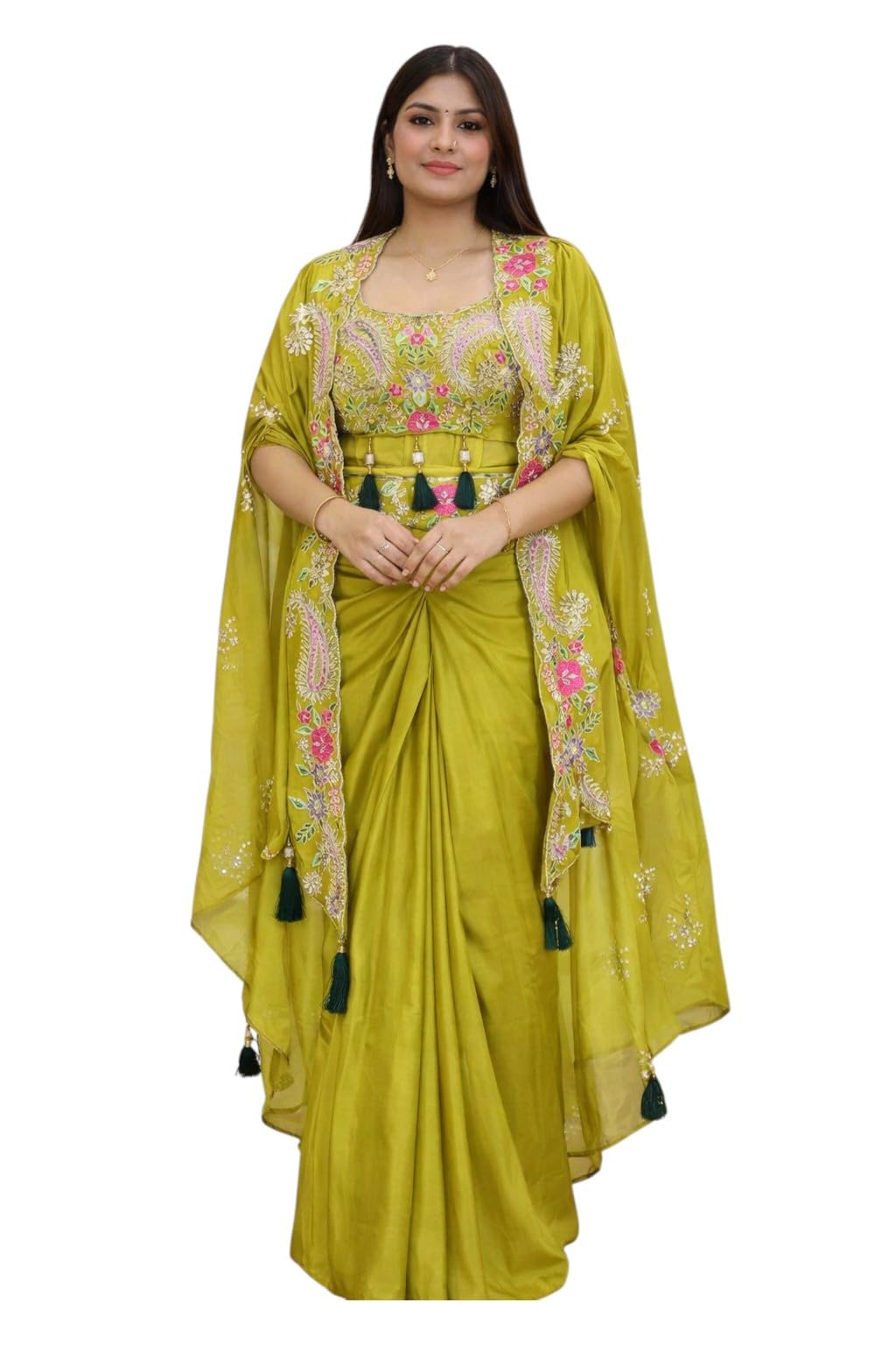 classy fashion hub Lehenga Choli For Women's Style Premium Crep Silk Fabric With Embroidery cording Work Blouse wedding bollywood party girls wear dhoti indo western-picture-15