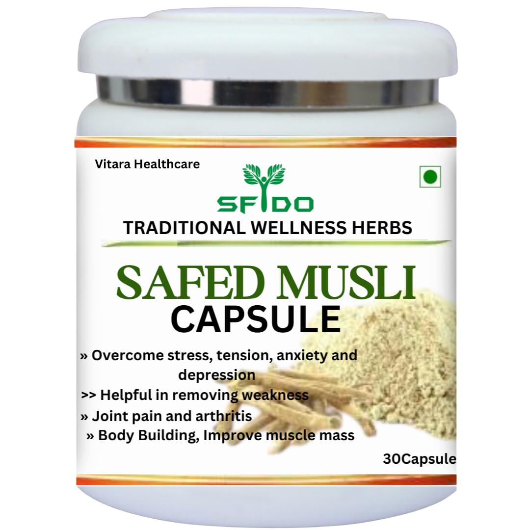 Sfido Safed Musli White Musli Capsule, White Musli Tablet for Power & Health, Stamina, Strenght, Power | Man & Woman