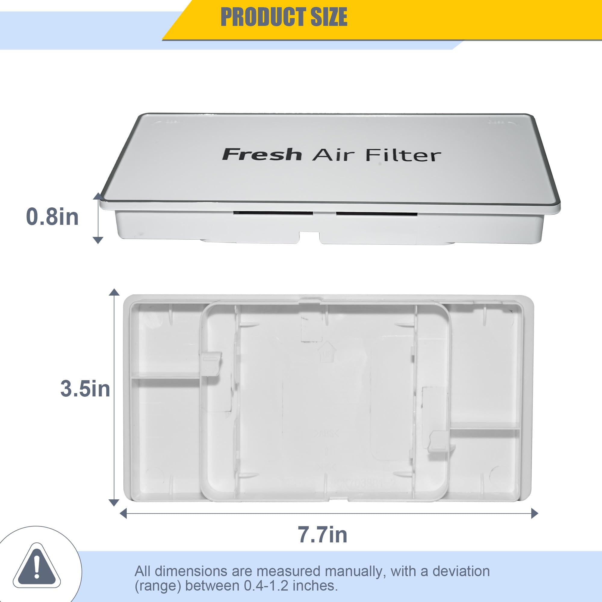 MCR66849208 - Cubierta de filtro de aire compatible con LG Refrigerator Fresh Air Filter Assy, repuesto para MCR66849219, 4957379, AP6892370, PS12085698, EAP12085698, ACW75477501