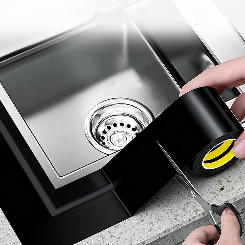 Serplex® Kitchen Gap Sealing Tape for Countertop and Sink Edges 1.96 Inch Wide 32.8ft Long Waterproof PET Self Adhesive Caulk Strip for Bathroom Tub Wall Edge Shielding and Clean Surface Protection-image-14