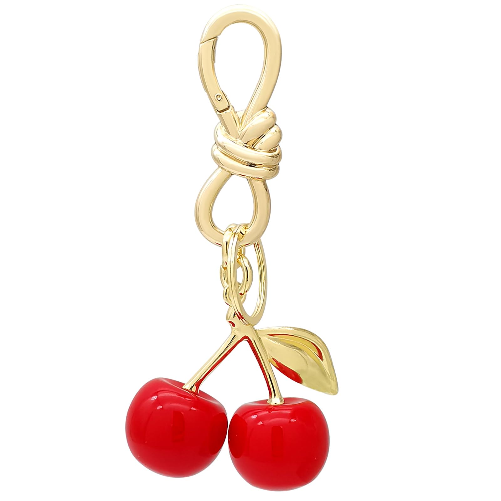 Beljeley Cute Cherry Bag Charm Keychain, Aesthetic Women Purse Accessories for Handbags & Car, Keyring Holiday Gifts