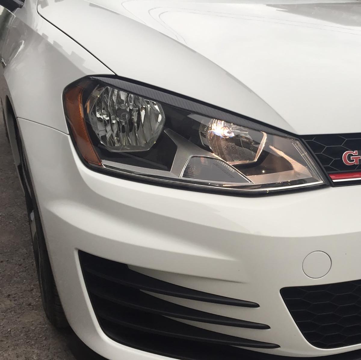 car-wear Carbon Fiber Head Light Eyelid Eyebrow for VW Golf 7 GTI GTD 7 MK7 2014 to 2016