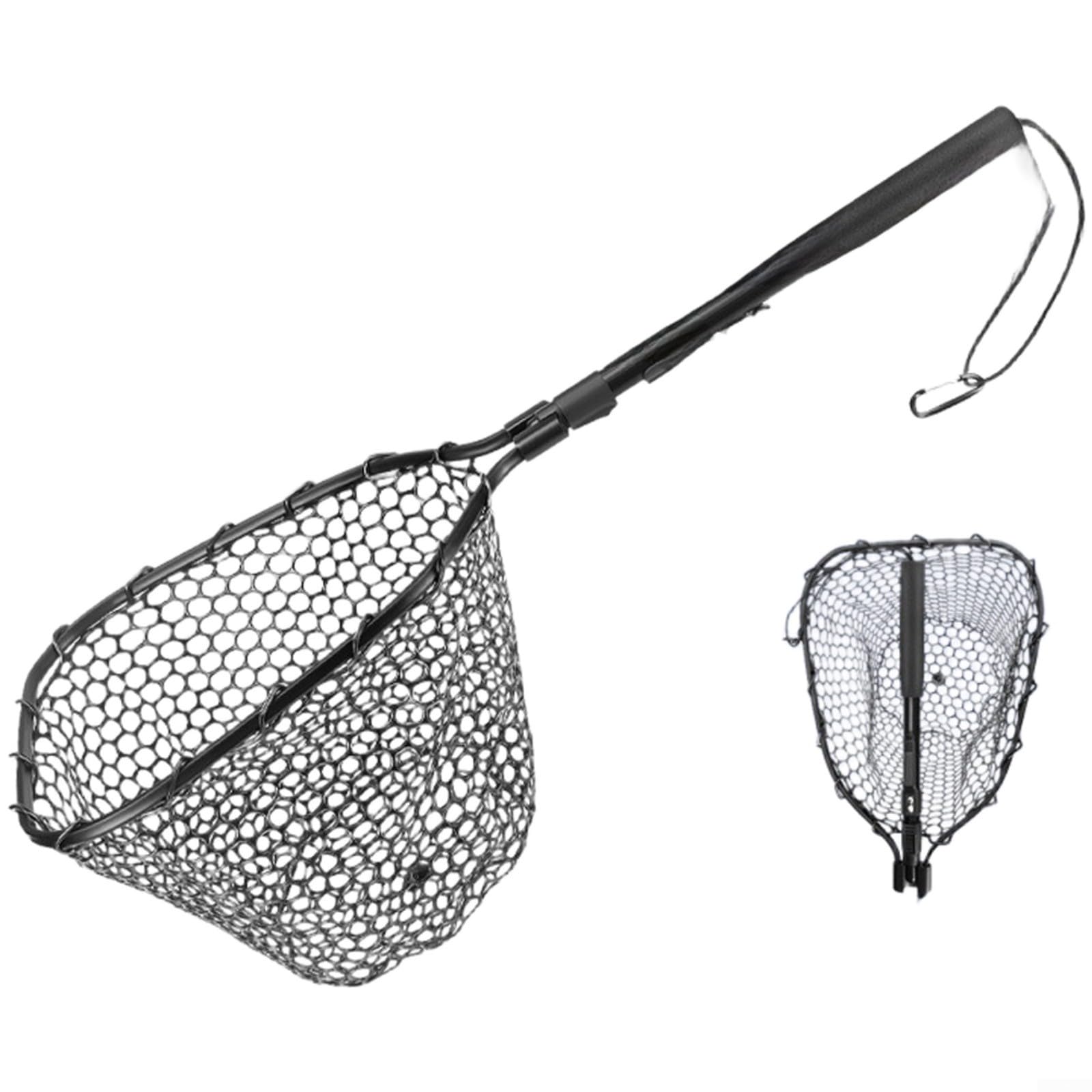 Filet de pêche pliable en alliage d'aluminium léger et silicone