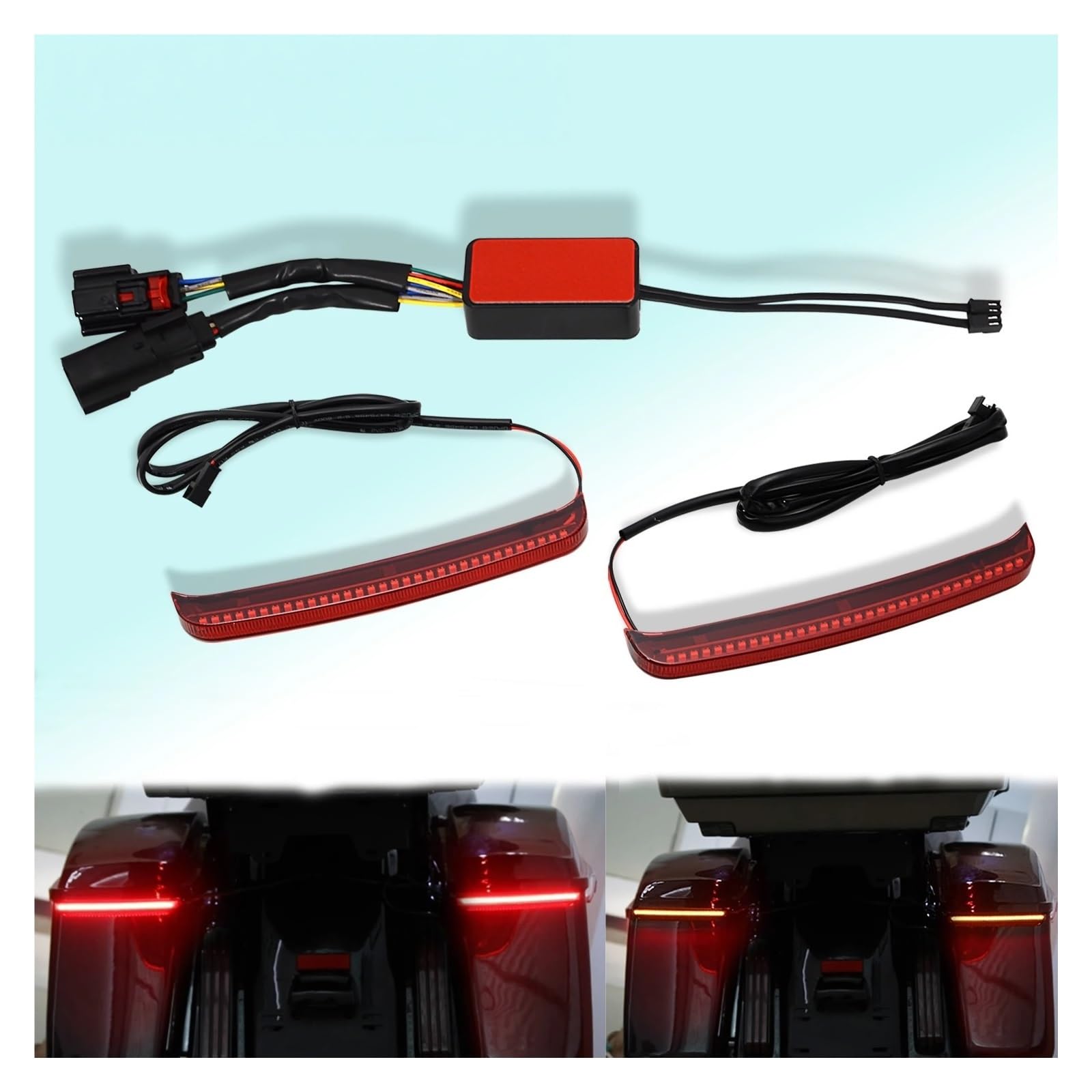 Luci di segnalazione a LED per borse laterali per moto marcia/freno/frecce per Har&ley Touring CVO Street Glide Road King Electra Glide 2014-2023 Fanales Posteriore