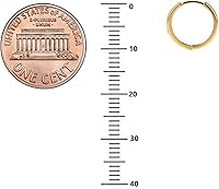 Vista 3 de Ritastephens Pendientes de aro Huggie Hoops de oro amarillo real de 14 quilates (mini o pequeño)