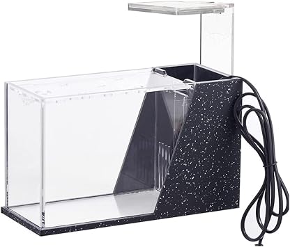 Aquarium Aquarium Aquarium Tank Set, 2.5 W Submersible Pump with Filter Box, Silent, Easy to Clean, Tropical Fish, Goldfish, Meadaka, Fish Breeding, Interior, Clear, 9.8 inches 25 cm, Acrylic, Small Desktop