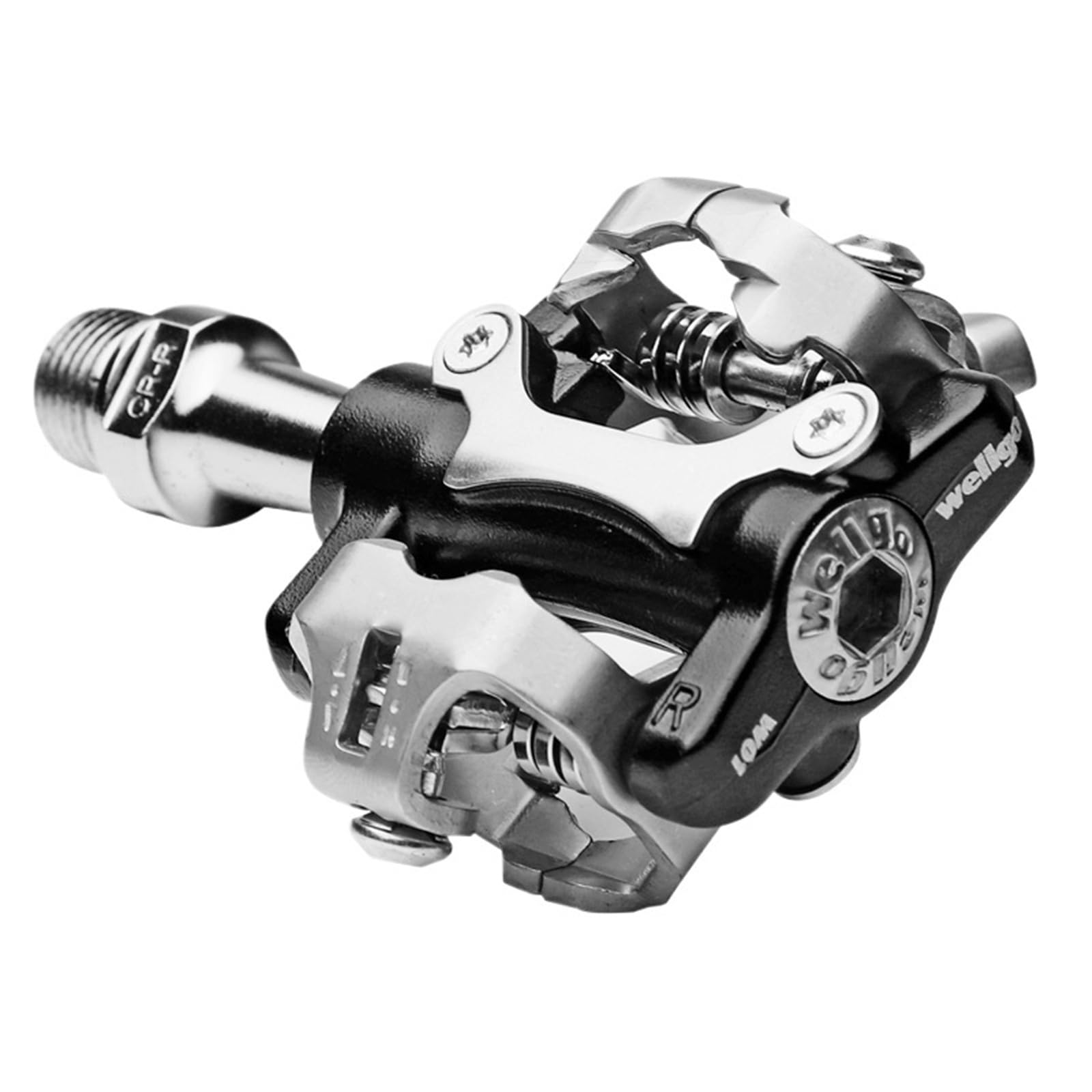Genérico Compatible con Pedales de Bicicleta automáticos wellgo W01 - Pedales de aleación de Aluminio ultraligeros con Eje CR-MO de 9/16" con Tacos for Bicicletas MTB y Touring,Piezas
