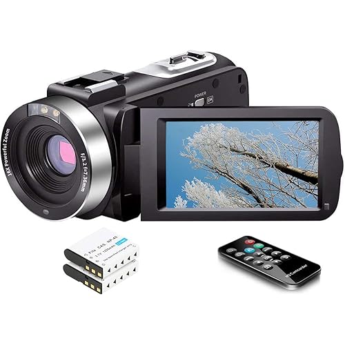 MOJEIKA Video Camera 2.7K 30FPS Camcorder Vlogging Camera 30.0MP 16X Digital Zoom IR Night Vision TikTok YouTube Camera Recorder with Remote Control and 2 Batteries