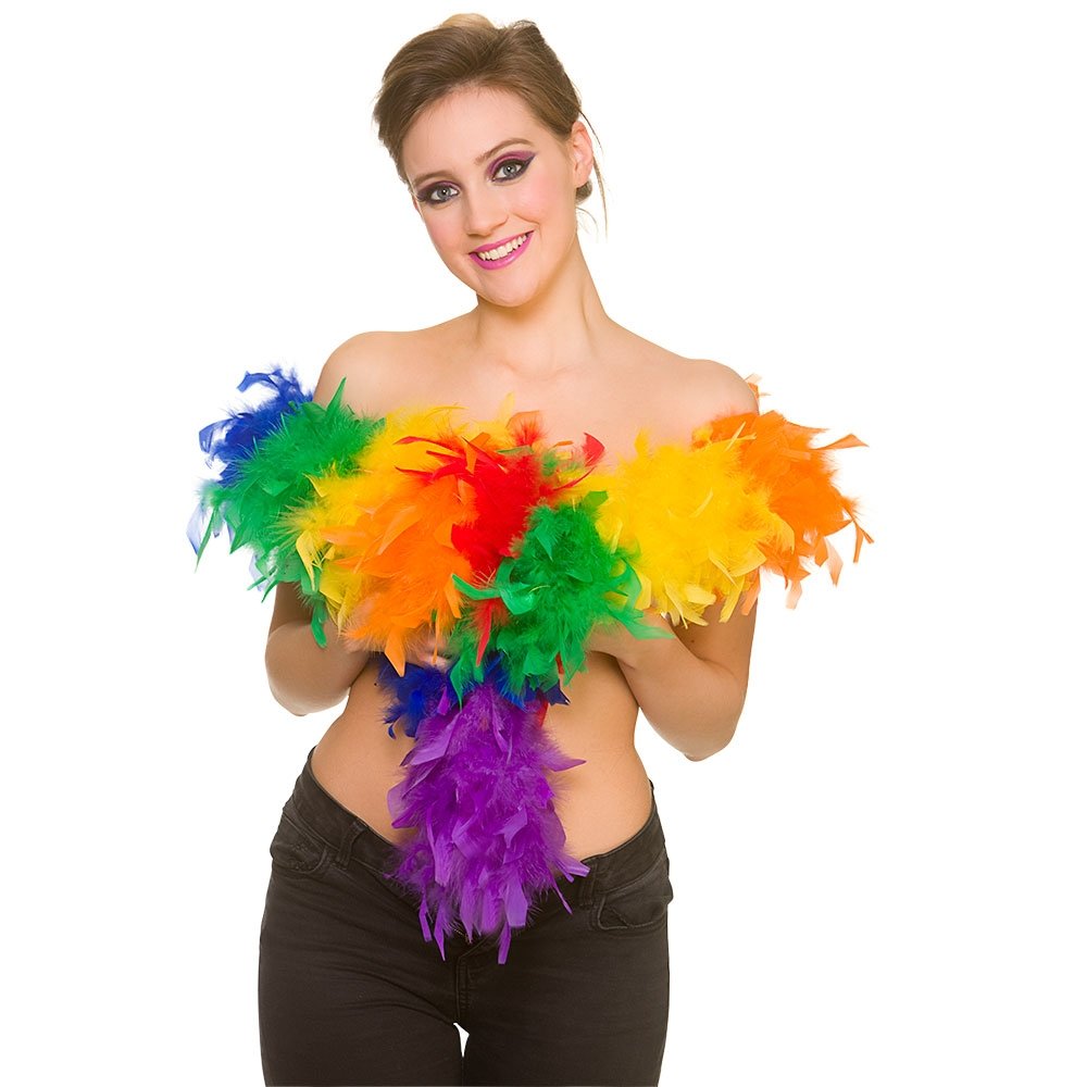 Wicked Costumes Unisex Rainbow Adult Feather Boa Fancy Dress Accessory