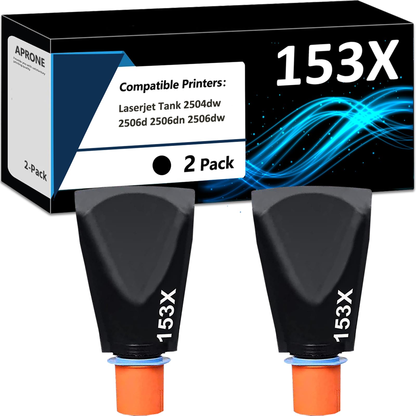 APRONE 153X W1530X High Yield Black Toner Reload kit Compatible for LaserJet Tank 2504dw 2506dw MFP 2604sdw 2606sdn Printer (Cartridge-Free,2 Pack)