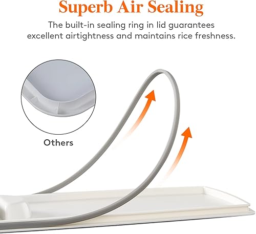 Miniatura 3 de Lifewit Contenedor de arroz de 25.4 libras, dispensador de arroz con taza medidora y organizador de herramientas para el cabello, soporte para
