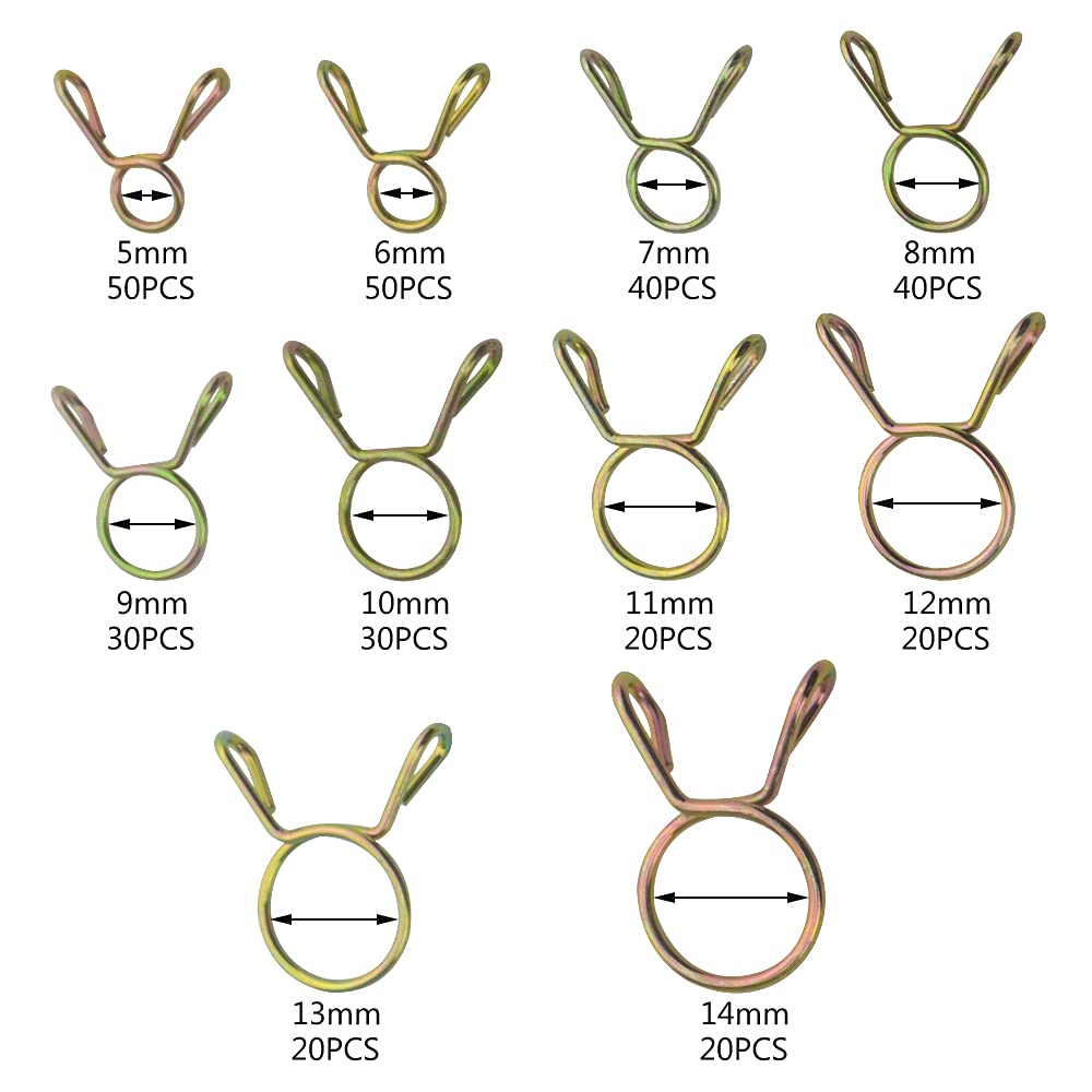 WMYCONGCONG 320 PCS Spring Hose Clamps 5-14mm - Image 2