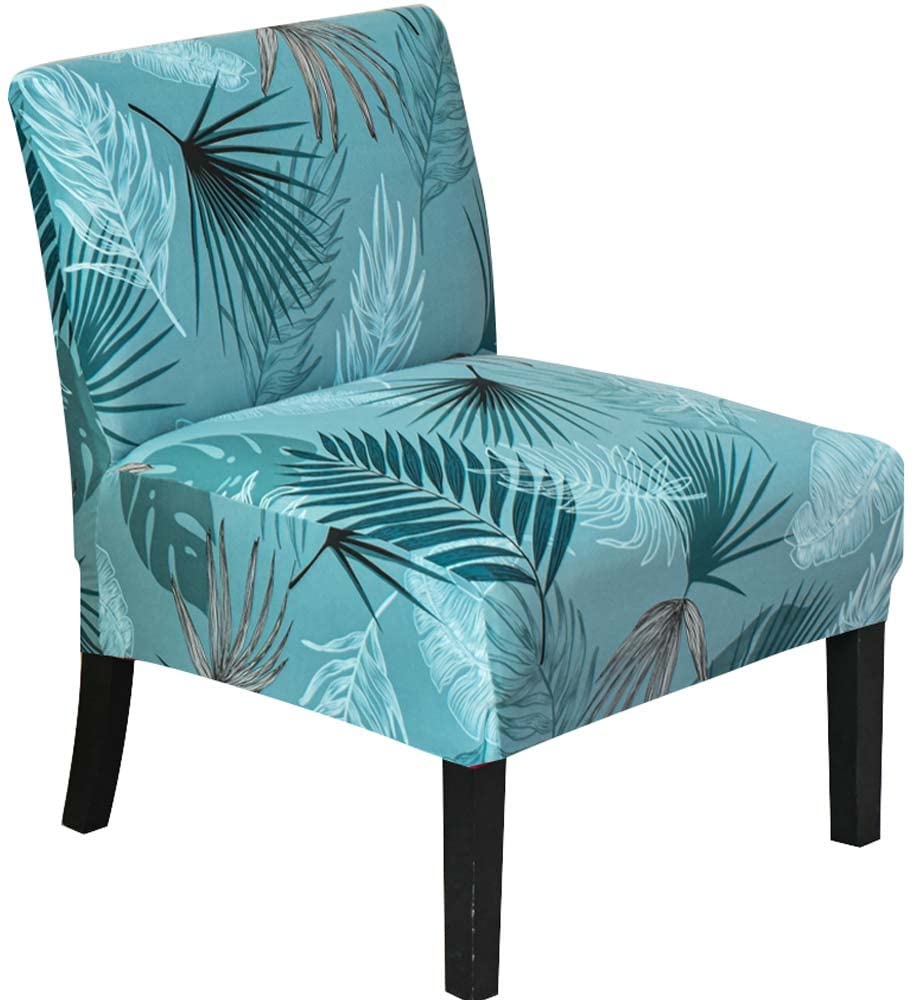 AQIGR Armless Accent Chair Cover,Stretch Armless Chair Slipcovers for Accent Chair,Printed Single Sofa Chair Covers Furniture Protector Covers Removable Washable for Home Hotel (Color : #2)