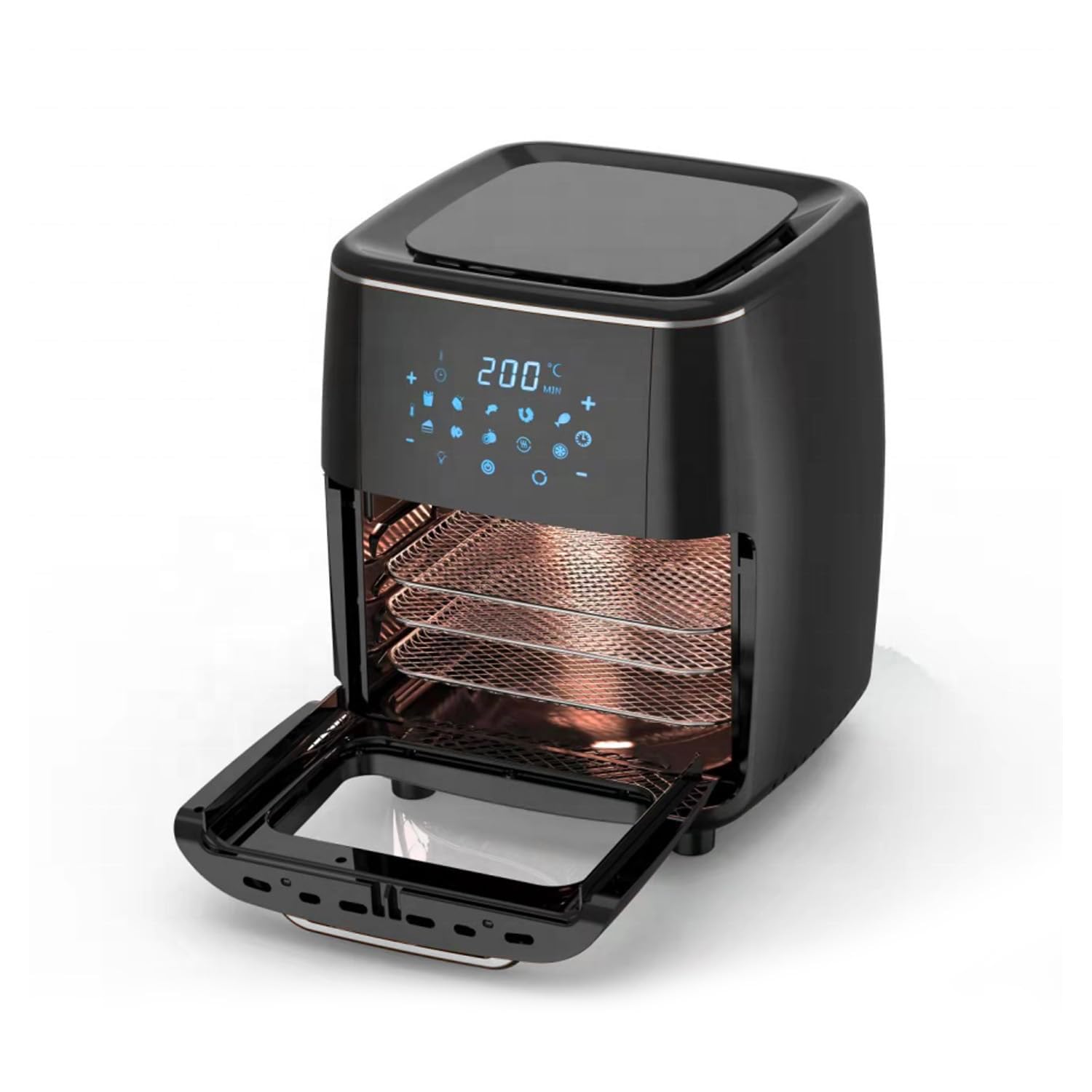 Forno Multifunzione e Friggitrice ad Aria 14L - Cottura Uniforme e Salutare, Display Digitale, Inclusi 4 Accessori Versatili - Ideale per Friggere, Grigliare, Cuocere al Forno