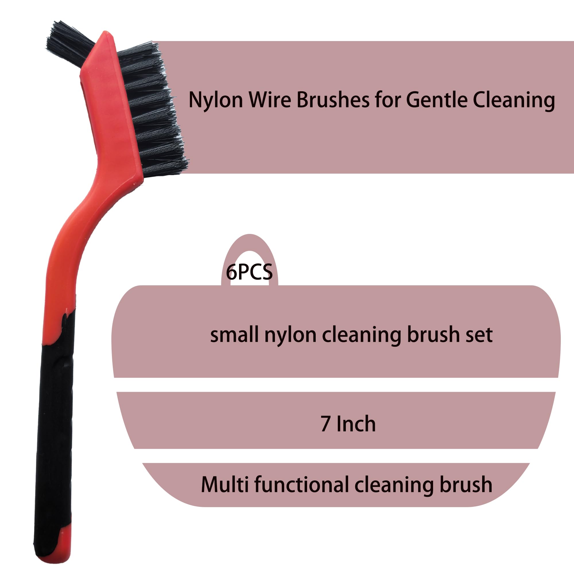 Nylon Cleaning Brushes - Scratch-Free & Multi-Use -5 Nylon Cleaning Brushes - Scratch-Free & Multi-Use -5