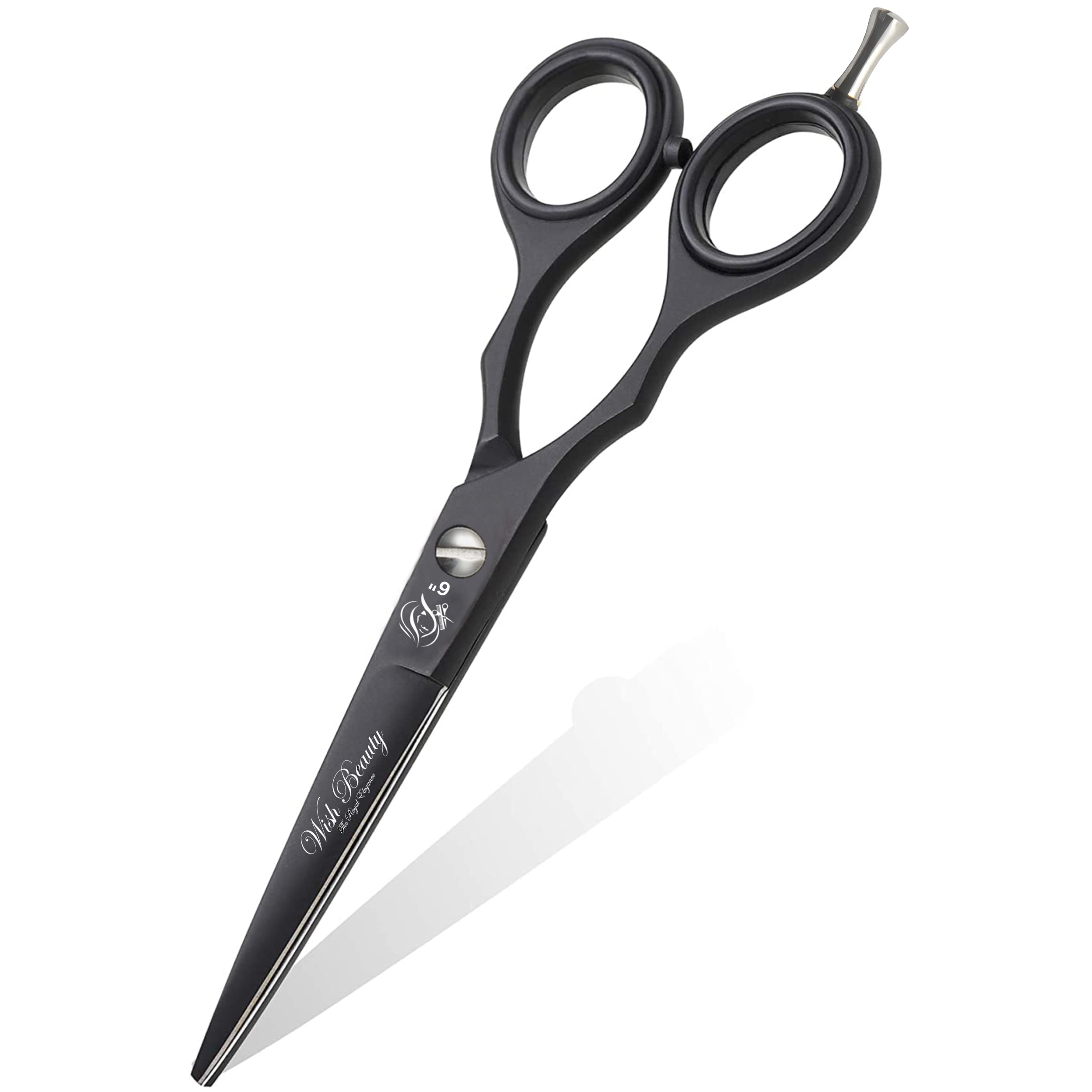 Wish Beauty,The Royal Elegance Women's Black 6" Lefty Wishbeauty Professional Sharp Left Hand Barber Scissors 6” Lefty Hair Cutting Scissors,Hairdresser Scissors Salon Haircut Scissors Hair Shears For Men (Black 6" Lefty)