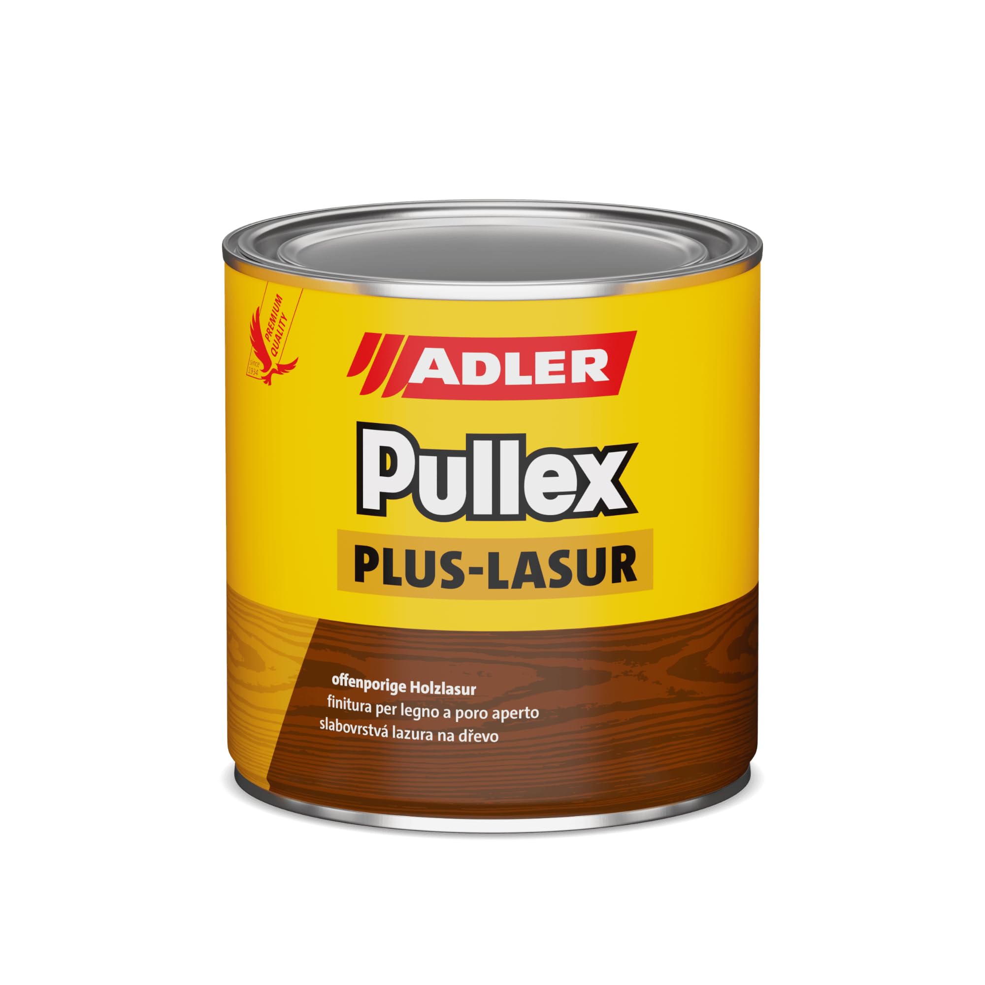ADLER Pullex Plus-Lasur Eiche 2,5l | Universelle Holzlasur für außen, lange offene Zeit für ansatzfreies Streichen, geruchsarm durch aromatenfreie Lösemittel