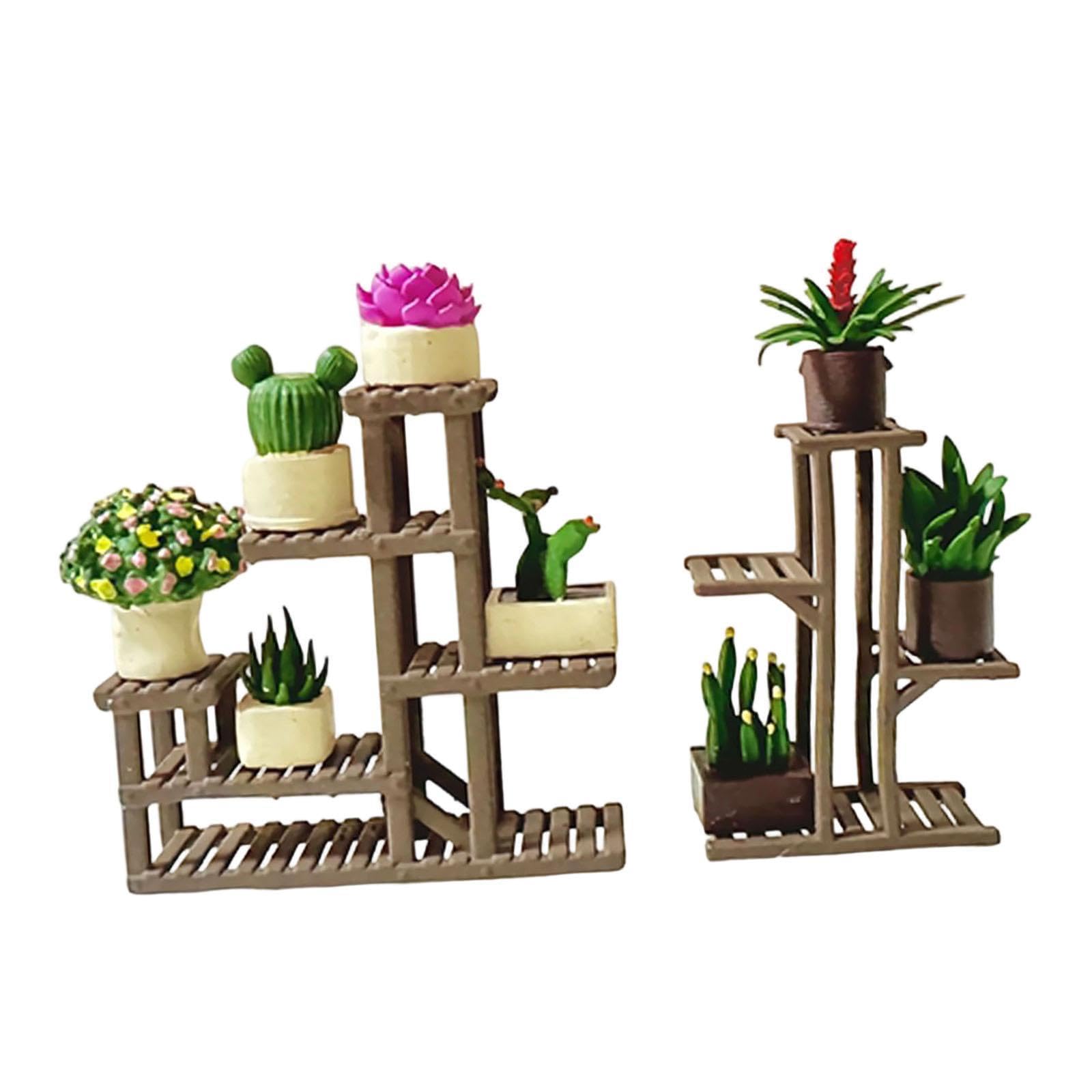 Miniatura Supporto Fiori Decorazione Ornemento Vaso Pianta Micro Scena Resina Realistica Adatto a Regalo Scrivania Dashboard Auto, Style C