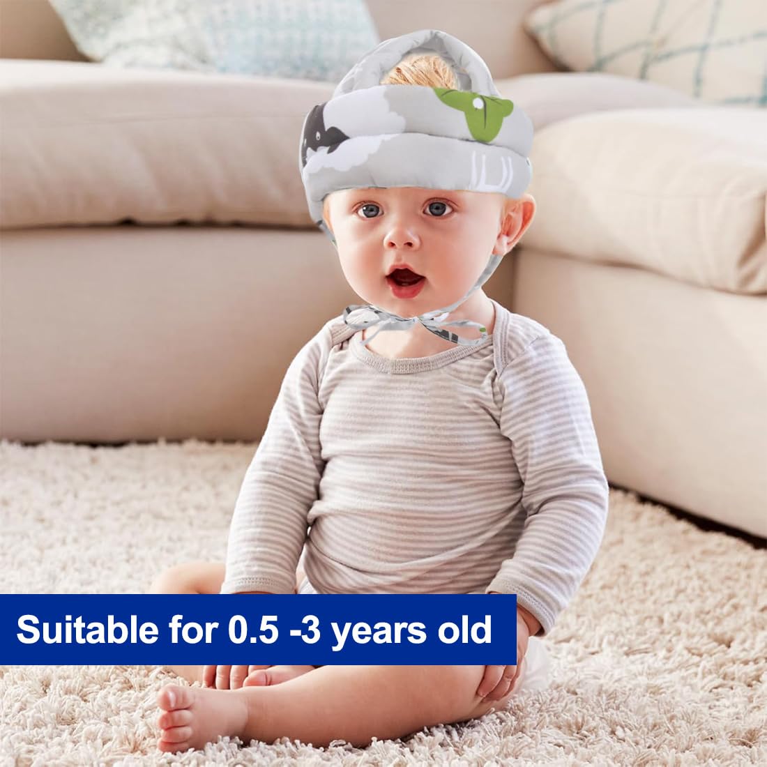Caschetto Primi Passi Casco Neonato Protezione Testa Bambino 6-36 Mesi